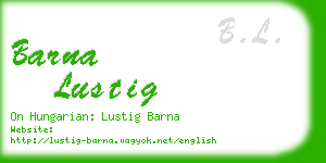 barna lustig business card